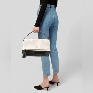 Kate Spade Bag Southport Avenue Crossbody Leather Bucket Black/white